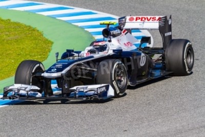 Papier peint  Bolide blanc et bleu