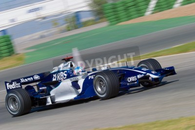 Papier peint  Bolide bleu et blanc formule 1