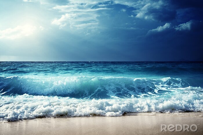 Papier peint  Bord de mer sablonneux par une journée ensoleillée