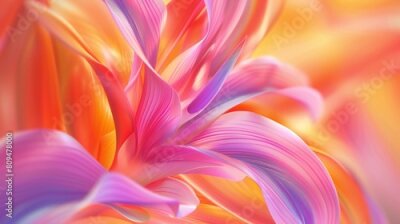 Papier peint  Botanic Ballet: Zooming in captures the Strelitzia flower's graceful movements, a ballet of beauty in the garden.