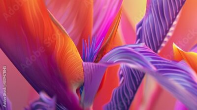 Papier peint  Botanic Bliss: Up close, the Strelitzia emanates blissful tranquility, a sanctuary of calm amidst the bustling garden.