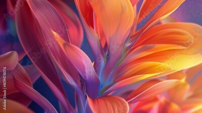 Papier peint  Botanic Bliss: Up close, the Strelitzia emanates blissful tranquility, a sanctuary of calm amidst the bustling garden.