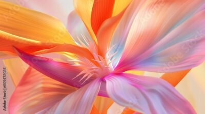 Papier peint  Botanic Bliss: Up close, the Strelitzia radiates blissful tranquility, its presence a balm for the soul.