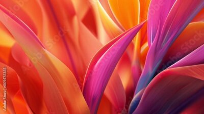 Papier peint  Botanical Majesty: Zooming in captures the regal beauty of the Strelitzia, its vibrant hues a symbol of serene elegance.