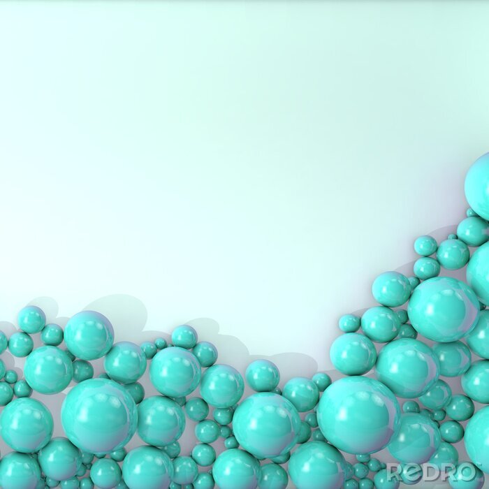Papier peint  Boules 3D turquoise