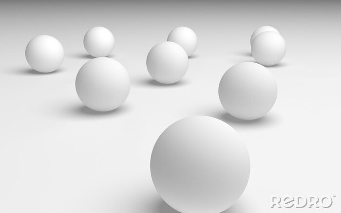 Papier peint  Boules blanches avec effet 3d