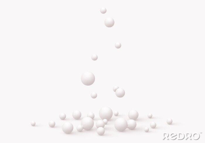Papier peint  Boules blanches élégantes qui tombent
