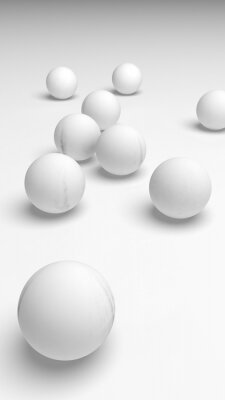 Papier peint  Boules blanches sur une table