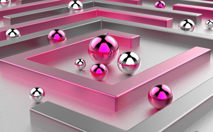 Papier peint  Boules de métal dans un labyrinthe