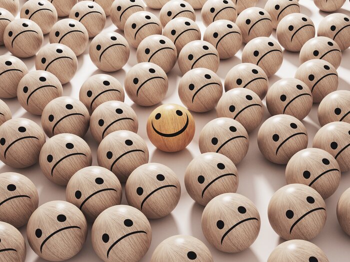 Papier peint  Boules en bois avec emojis