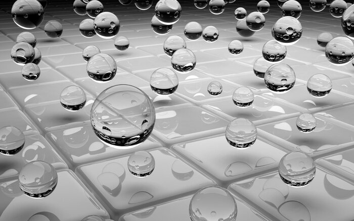 Papier peint  Boules en verre en lévitation