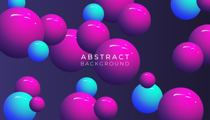 Papier peint  Boules roses et bleues 3d