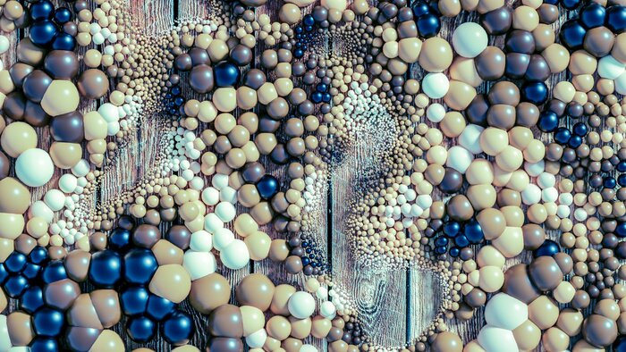 Papier peint  Boules sur des planches de bois