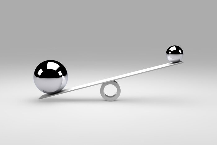 Papier peint  Boules tridimensionnelles et balance