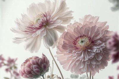 Papier peint  Bouquet de chrysanthèmes blancs