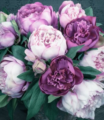 Papier peint  Bouquet de pivoines aux tons violets