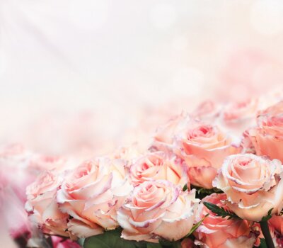 Papier peint  Bouquet de roses romantique