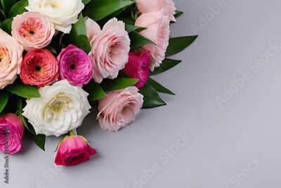 Papier peint  Bouquet of flower in copy-space background concept, big blank space. Fresh Strelitzia Bouquet
