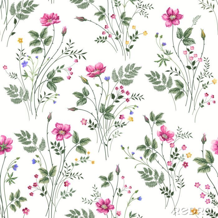 Papier peint  Bouquets de fleurs sauvages