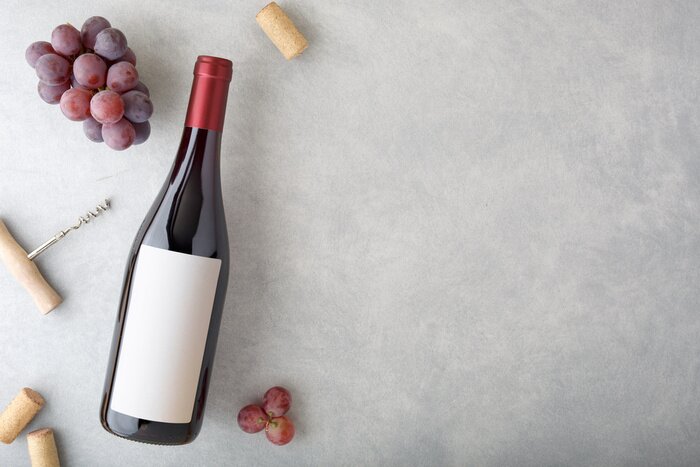 Papier peint  Bouteille de vin rouge et tire-bouchon