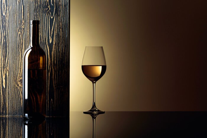 Papier peint  Bouteille et verre de vin