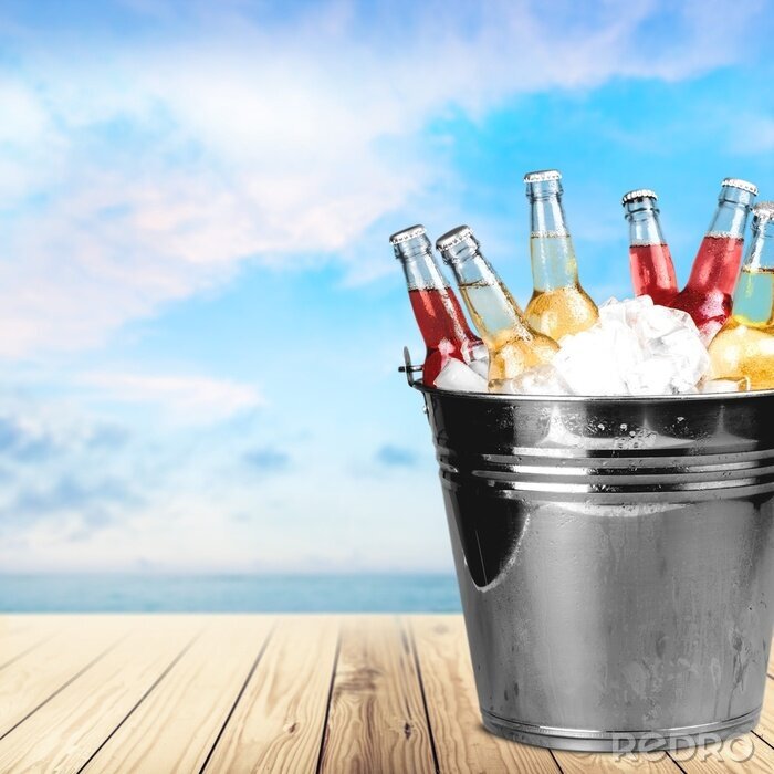 Papier peint  Bouteilles de boissons réfrigérées