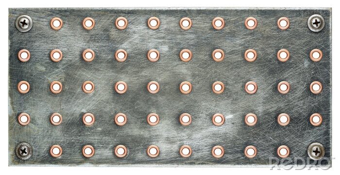 Papier peint  Boutons sur une surface métallique