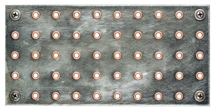 Papier peint  Boutons sur une surface métallique