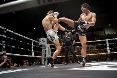 Papier peint  Boxe 3d combat sur le ring