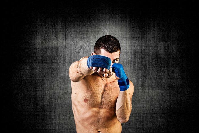 Papier peint  Boxeur et mur en béton