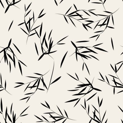 Papier peint à motif  Branches de bambou minimalistes
