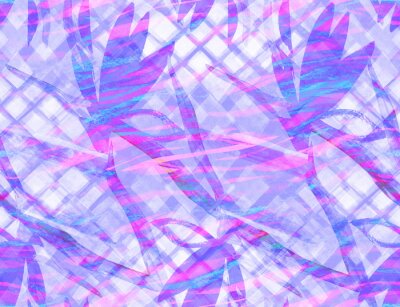 Papier peint  Bright purple botanical pattern with silhouettes of strelitzia flowers for textile dresses and clothes and surface designs for kids and women. Moderm pattern
