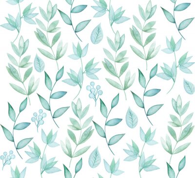 Brindilles aquarelles bleues