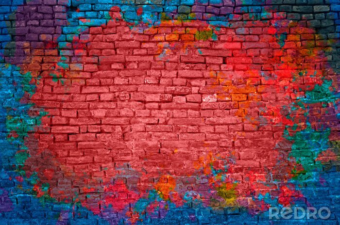 Papier peint  Briques irrégulières de couleur