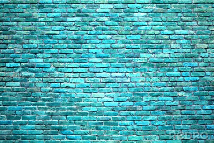 Papier peint  Briques turquoises