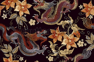 Papier peint  Broderie classique asiatique