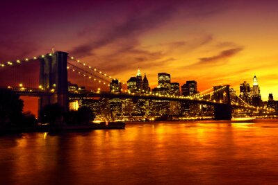 Papier peint  Brooklyn Bridge au coucher du soleil