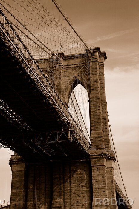 Papier peint  Brooklyn Bridge aux tonalités marron