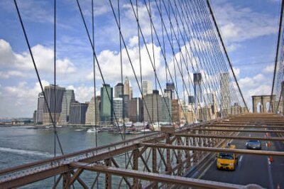 Papier peint  Brooklyn Bridge, vue aérienne, New York, USA