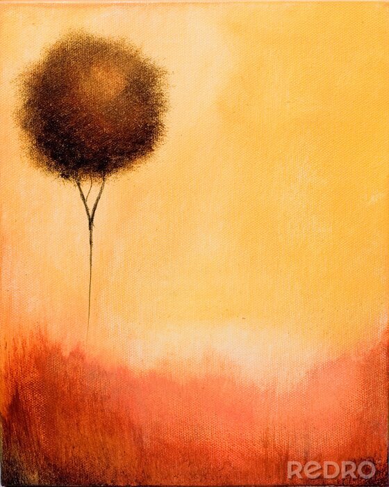 Papier peint  C'est une peinture abstraite d'un arbre