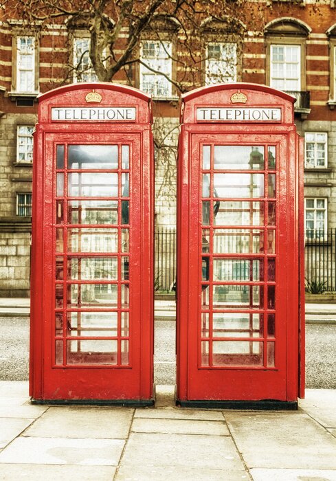 Papier peint  Cabines téléphoniques londoniennes pour touristes
