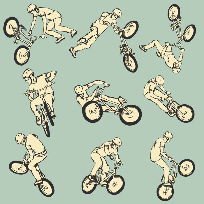 Papier peint  Cabrioles sur un vélo