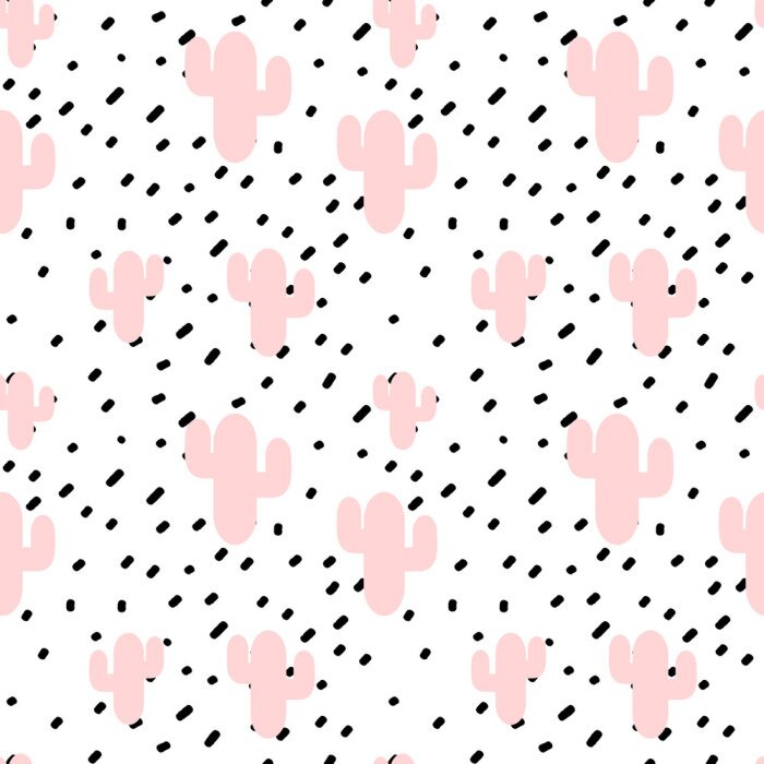 Papier peint  Cactus pastel pour filles