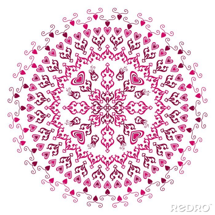 Papier peint  Cadre rond violet