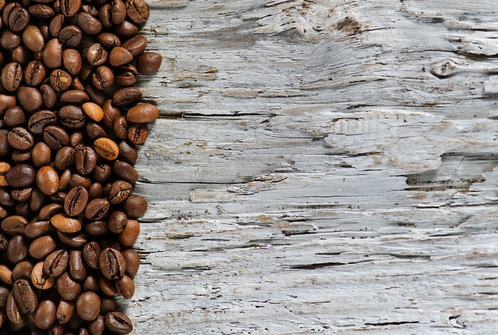 Papier peint  Café 3D sur bois