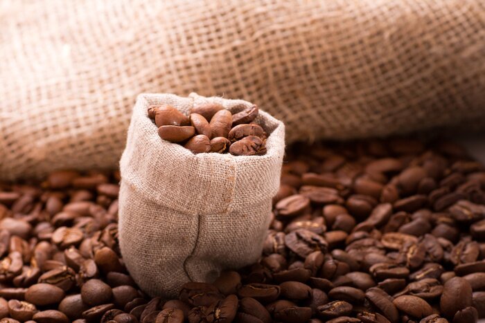 Papier peint  Café dans des sacs de jute