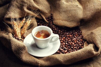 Papier peint  Café expresso et grains