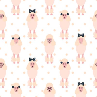 Caniches avec des nœuds et des lunettes