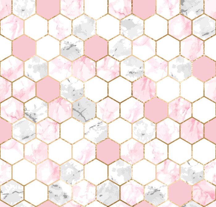 Papier peint  Carreaux de marbre disposés géométriquement