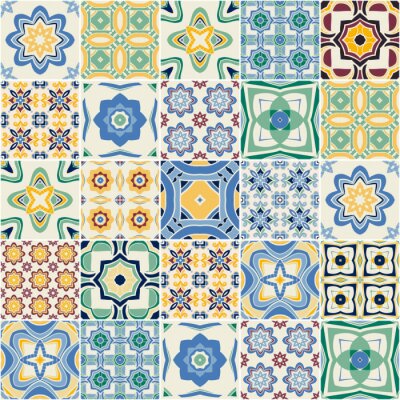 Papier peint à motif  carreaux décoratifs portugais Vecteur.